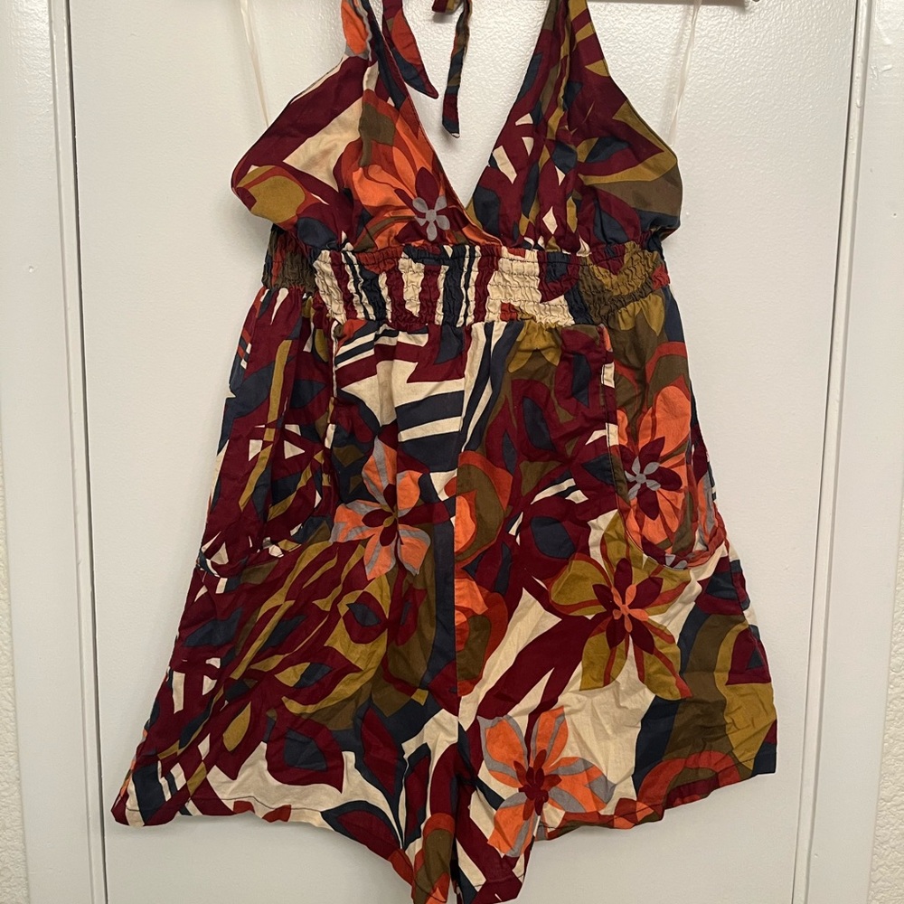 Halter neck & Open Back Floral Romper